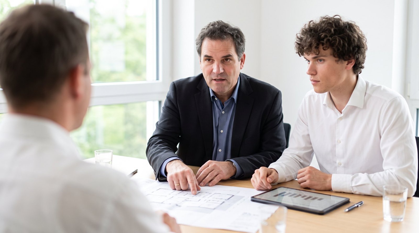 Beratungsgespräch im Ingenieurbüro Peter Wünsch